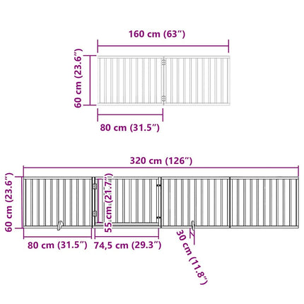Barrière Pour Chien Porte Pliable 10 Panneaux Bois De Peuplier