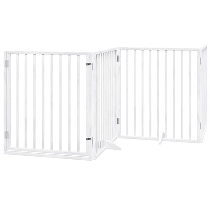 Barrière Pour Chien Porte Pliable 8Panneaux Blanc Bois Peuplier