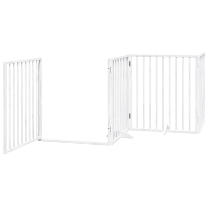 Barrière Pour Chien Porte Pliable 8Panneaux Blanc Bois Peuplier