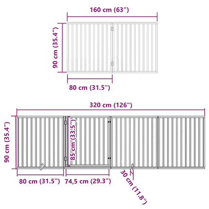 Barrière Pour Chien Porte Pliable 8Panneaux Blanc Bois Peuplier