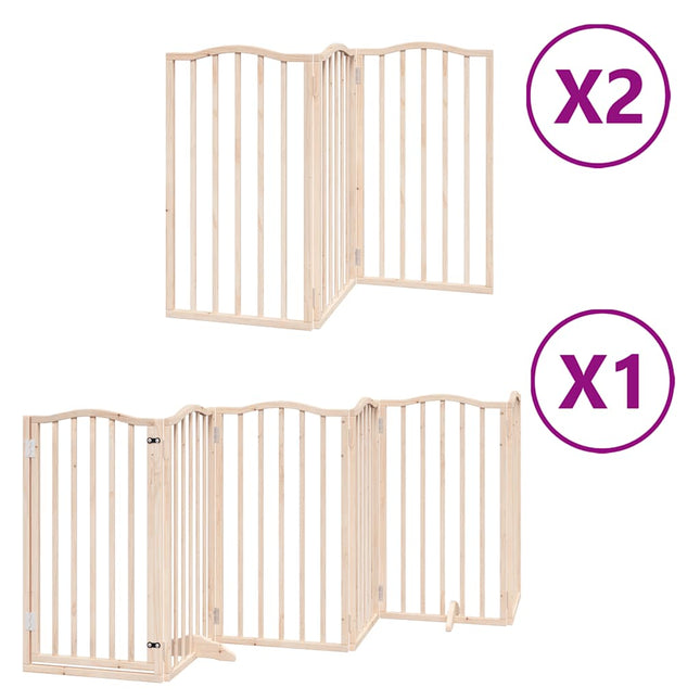Barrière Pour Chien Porte Pliable 12 Panneaux Bois De Peuplier