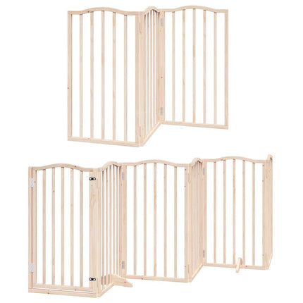 Barrière Pour Chien Porte Pliable 12 Panneaux Bois De Peuplier