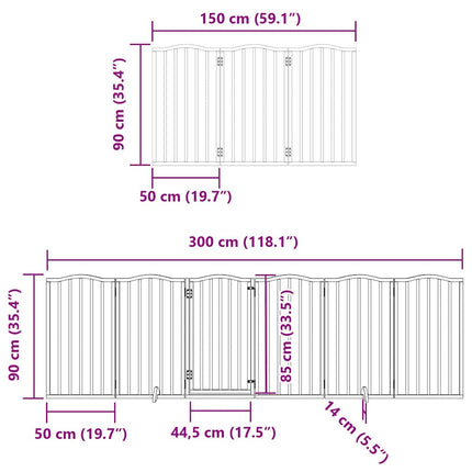 Barrière Pour Chien Porte Pliable 12 Panneaux Bois De Peuplier