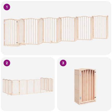 Barrière Pour Chien Porte Pliable 12 Panneaux Bois De Peuplier