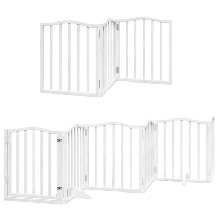 Barrière Pour Chien Porte Pliable 9Panneaux Bois Peuplier