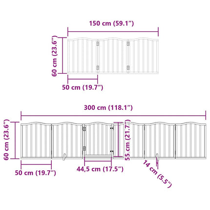 Barrière Pour Chien Porte Pliable 9Panneaux Bois Peuplier