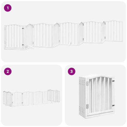 Barrière Pour Chien Porte Pliable 9Panneaux Bois Peuplier