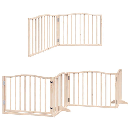 Barrière Pour Chien Avec Porte Pliable 6 Panneaux Bois Peuplier