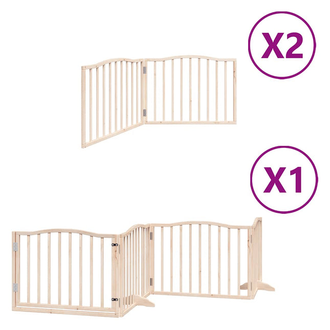 Barrière Pour Chien Porte Pliable 8 Panneaux Bois De Peuplier Noir