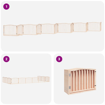 Barrière Pour Chien Porte Pliable 12 Panneaux Bois De Peuplier Blanc