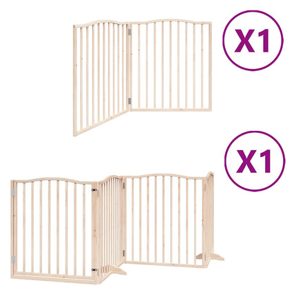 Barrière Pour Chien Avec Porte Pliable 6 Panneaux Bois Peuplier