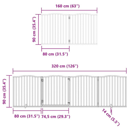 Barrière Pour Chien Avec Porte Pliable 6 Panneaux Bois Peuplier