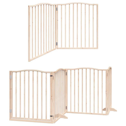 Barrière Pour Chien Porte Pliable 8 Panneaux Bois De Peuplier Noir