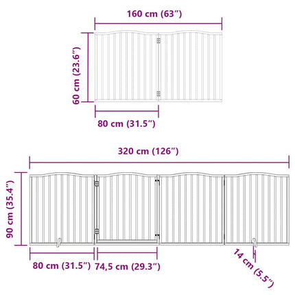 Barrière Pour Chien Porte Pliable 8 Panneaux Bois De Peuplier Noir