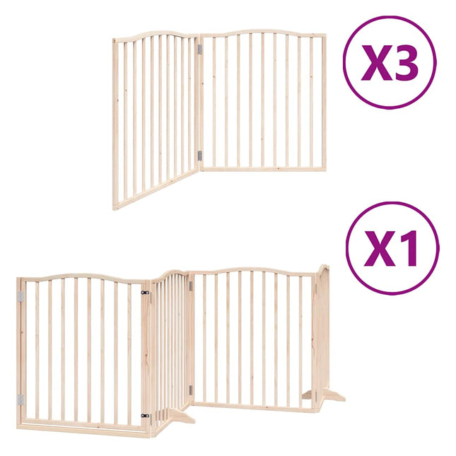 Barrière Pour Chien Porte Pliable 10 Panneaux Bois De Peuplier Marron