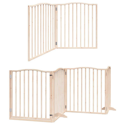 Barrière Pour Chien Porte Pliable 10 Panneaux Bois De Peuplier Marron