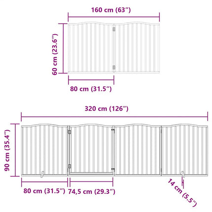 Barrière Pour Chien Porte Pliable 10 Panneaux Bois De Peuplier Marron