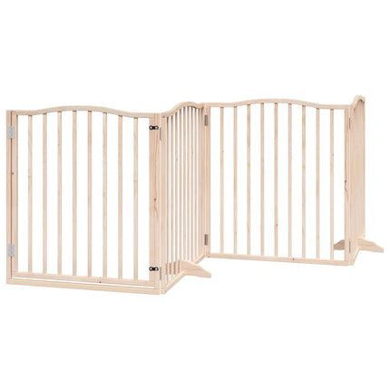 Barrière Pour Chien Porte Pliable 10 Panneaux Bois De Peuplier Marron
