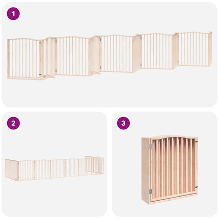 Barrière Pour Chien Porte Pliable 10 Panneaux Bois De Peuplier Marron