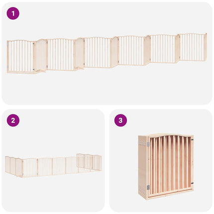 Barrière Pour Chien Porte Pliable 12 Panneaux Bois De Peuplier Noir