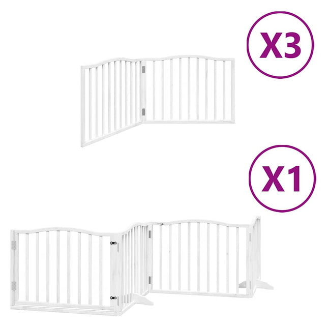 Barrière Pour Chien Porte Pliable 10 Panneaux Bois De Peuplier