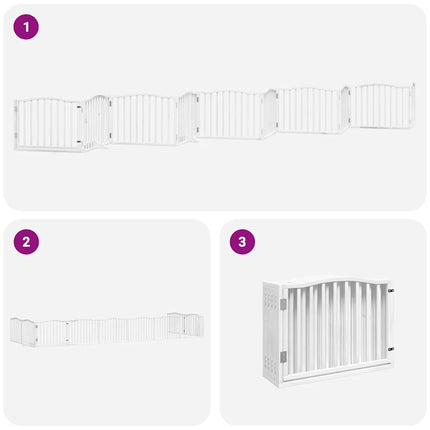 Barrière Pour Chien Porte Pliable 10 Panneaux Bois De Peuplier