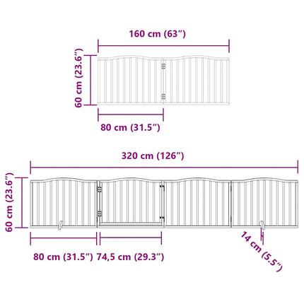 Barrière Pour Chien Porte Pliable 10Panneaux Noir Bois Peuplier Vieux Bois
