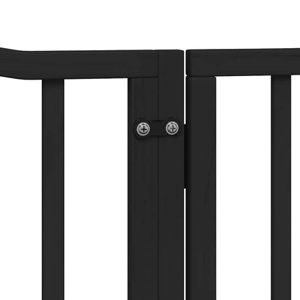 Barrière Pour Chien Porte Pliable 10Panneaux Noir Bois Peuplier Vieux Bois