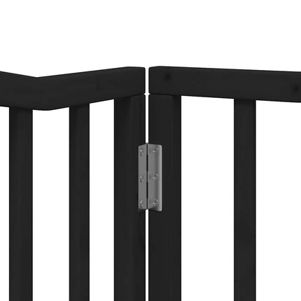 Barrière Pour Chien Porte Pliable 10Panneaux Noir Bois Peuplier Vieux Bois