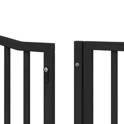 Barrière Pour Chien Porte Pliable 10Panneaux Noir Bois Peuplier Vieux Bois