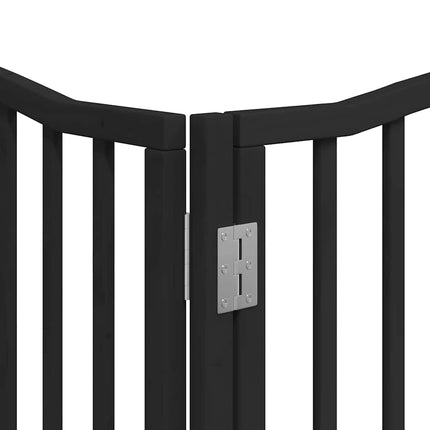 Barrière Pour Chien Porte Pliable 10Panneaux Noir Bois Peuplier Vieux Bois