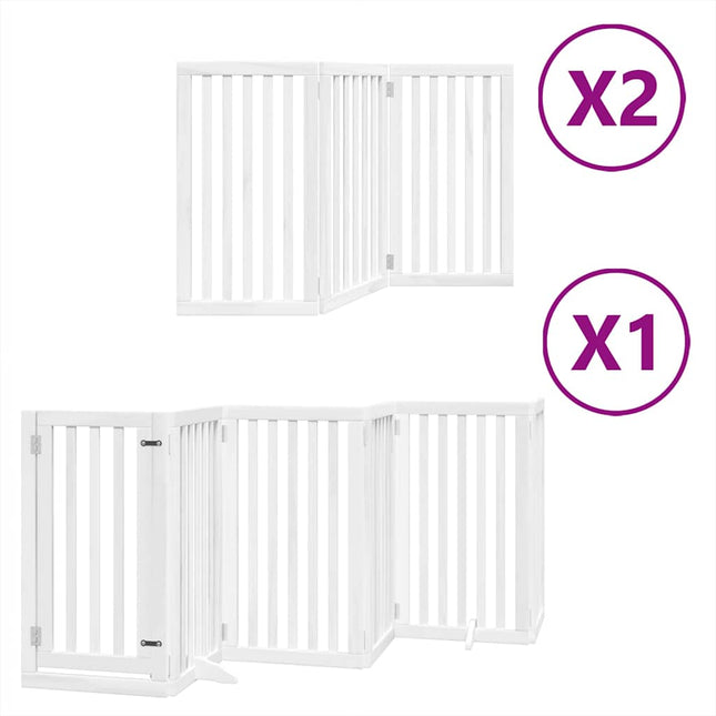 Barrière Pour Chien Porte Pliable 12 Panneaux Bois De Peuplier Noir