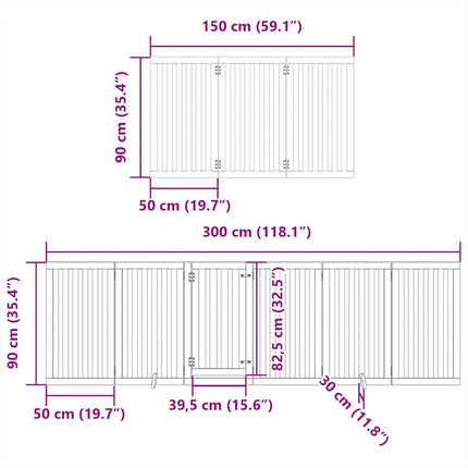 Barrière Pour Chien Porte Pliable 12 Panneaux Bois De Peuplier Noir