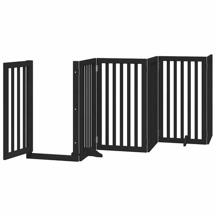 Barrière Pour Chien Porte Pliable 15Panneaux Noir Bois Peuplier Noir