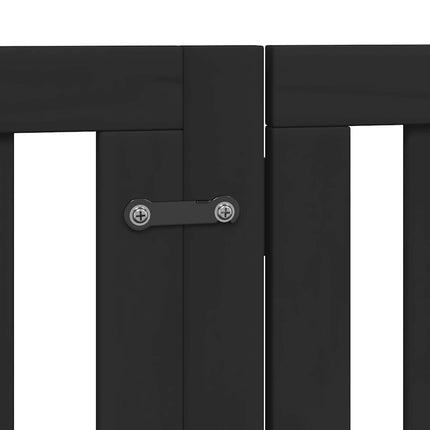 Barrière Pour Chien Porte Pliable 15Panneaux Noir Bois Peuplier Noir