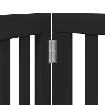 Barrière Pour Chien Porte Pliable 15Panneaux Noir Bois Peuplier Noir