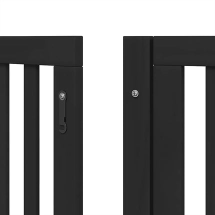 Barrière Pour Chien Porte Pliable 15Panneaux Noir Bois Peuplier Noir