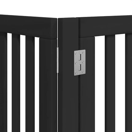 Barrière Pour Chien Porte Pliable 15Panneaux Noir Bois Peuplier Noir