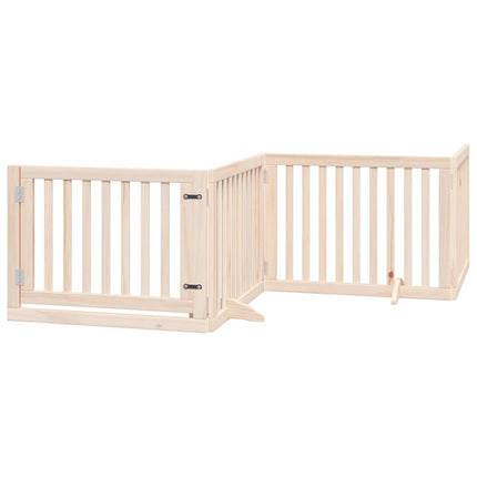 Barrière Pour Chien Avec Porte Pliable 6 Panneaux Bois Peuplier