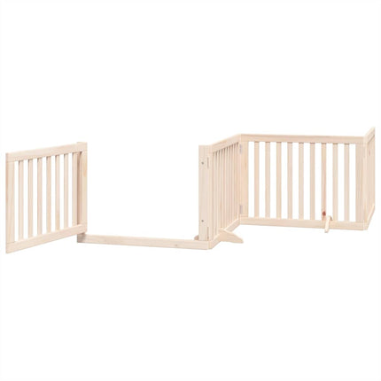 Barrière Pour Chien Avec Porte Pliable 6 Panneaux Bois Peuplier
