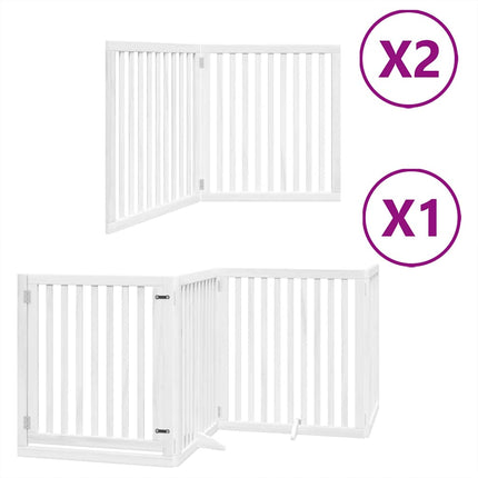 Barrière Pour Chien Porte Pliable 8Panneaux Blanc Bois Peuplier