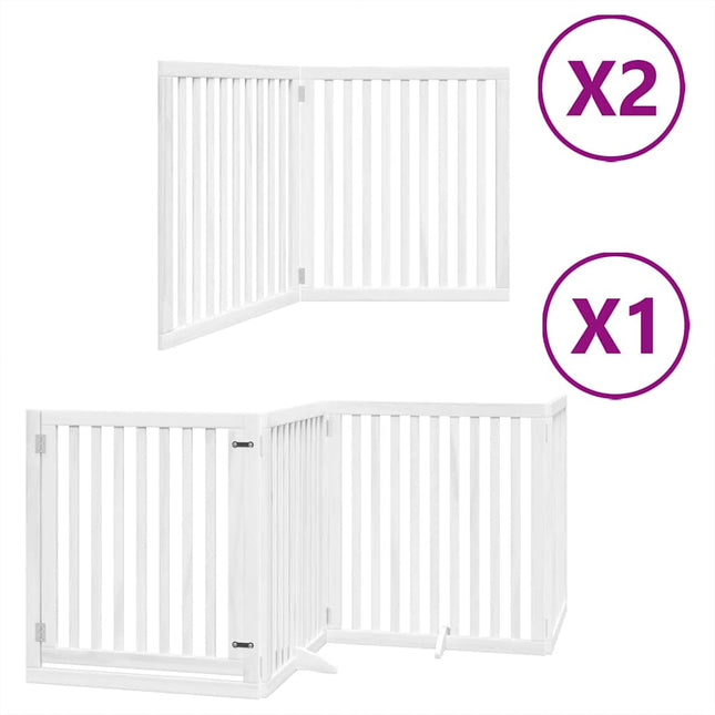 Barrière Pour Chien Porte Pliable 8Panneaux Blanc Bois Peuplier