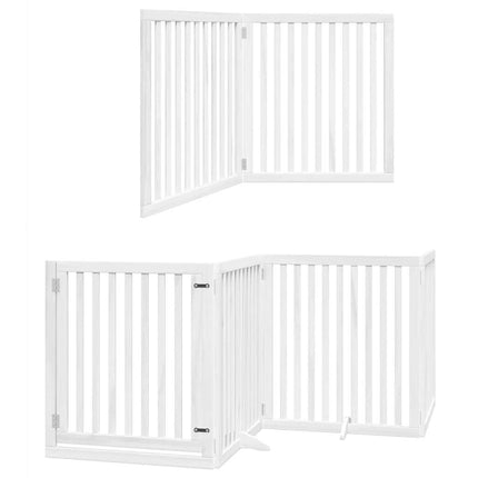 Barrière Pour Chien Porte Pliable 8Panneaux Blanc Bois Peuplier