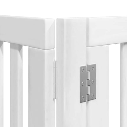Barrière Pour Chien Porte Pliable 8Panneaux Blanc Bois Peuplier