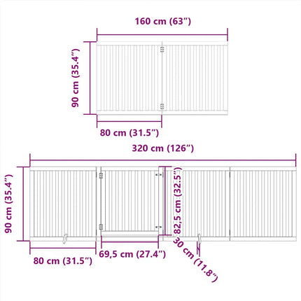 Barrière Pour Chien Porte Pliable 8Panneaux Blanc Bois Peuplier