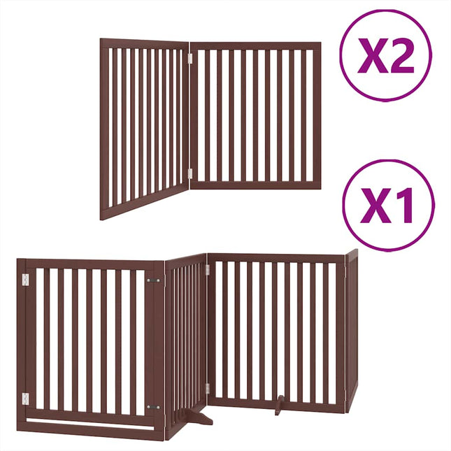 Barrière Pour Chien Porte Pliable 8 Panneaux Bois De Peuplier