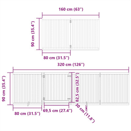 Barrière Pour Chien Porte Pliable 8 Panneaux Bois De Peuplier