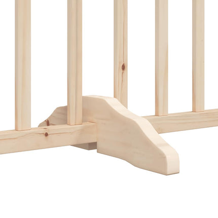 Barrière Pour Chiens Avec Porte Pliable 9Panneaux Bois Peuplier Chêne Artisanal