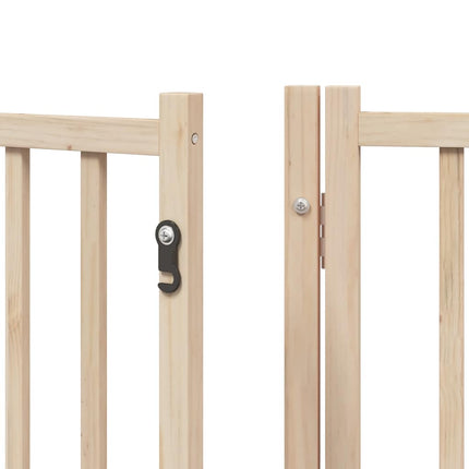 Barrière Pour Chiens Avec Porte Pliable 9Panneaux Bois Peuplier Chêne Artisanal