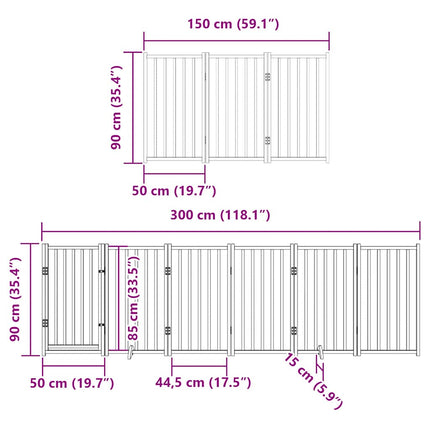 Barrière Pour Chien Porte Pliable 15 Panneaux Bois De Peuplier Chêne Artisanal